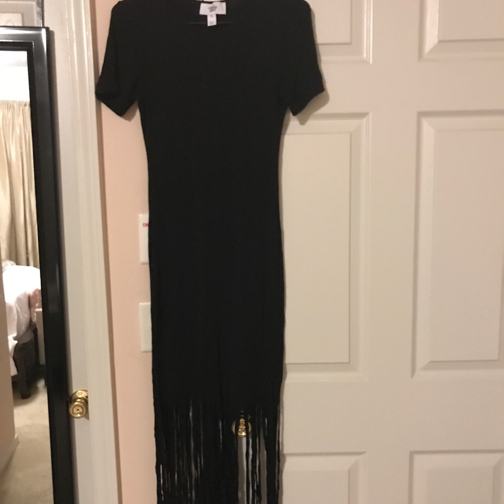 Black dress with fringe bottom
